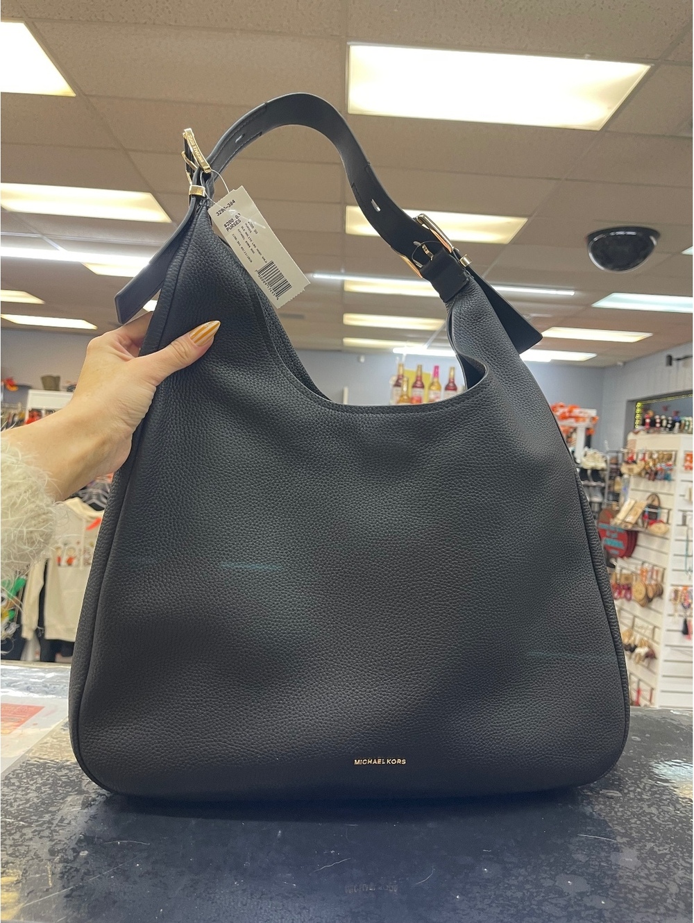 Michael Kors Black Pebbled Leather Shoulder Bag [COPY]
